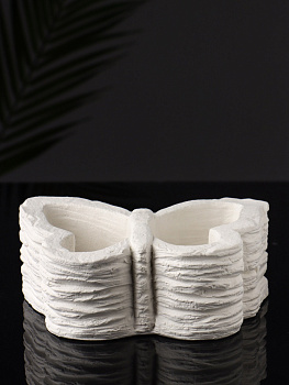 Декоративное кашпо для цветов «Бабочка», гипс, 13×9×6 см