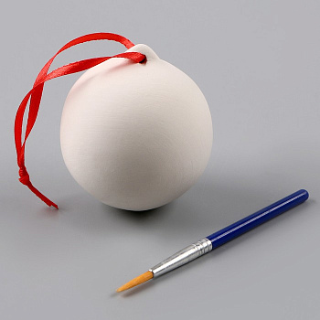 Ёлочная игрушка под роспись «Шар», с подвесом, кисть