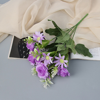 Букет искусственный «Эустома мариачи и ромашки», h=30 см, МИКС