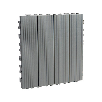 Плитка садовая, 30×30×2 см, пластик, набор 10 шт., серая