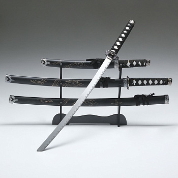 Макет оружия «Сувенирные катаны на подставке 3в1. Дракон», подарочный набор, 100 см, 75 см, 50 см