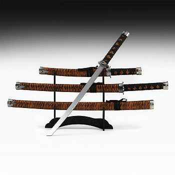 Макет оружия «Сувенирные катаны на подставке 3в1. Тайго», подарочный набор, 47 см; 79 см; 105 см, ножны под тигра