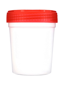 Контейнер для биоматериалов 120 мл, завинчивающаяся крышка, матовое окно, индивидуальная упаковка