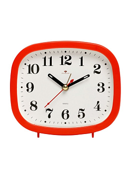 Будильник-часы настольные «Классика», дискретный ход, 12.5×10.5 см, от батарейки АА, красный