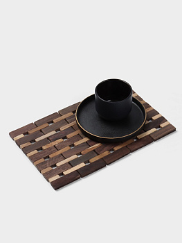 Коврик из тикового дерева, 30×20×0.7 см