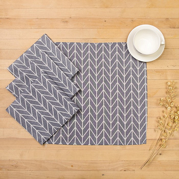 Набор декоративных салфеток «Доляна. Ёлочка», 40×40 см, 4 шт.