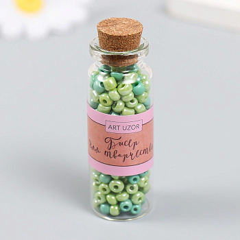 Бисер 6/0 в бутылочке «Хвойный лес», 20 г, керамический блеск, 6×2×2 см