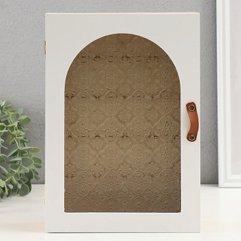 Ключница настенная «Витражное окно», дерево, 6 крючков, 20×7×28 см