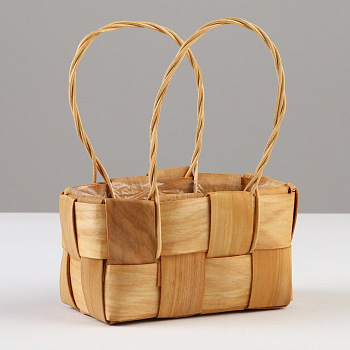 Корзина плетёная «Сумочка», 16×11×7/18 см, секвойя