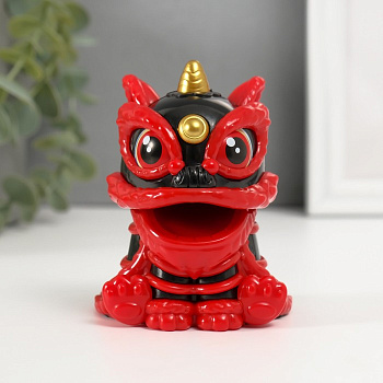 Маятник настольный антистресс «Китайский лев», пластик, красно-чёрный 8.5×7.3×8.5 см