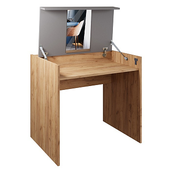 Столик туалетный «Лайт», с подъемным зеркалом, 800×600×750 мм, цвет дуб золотой крафт, серый шифер