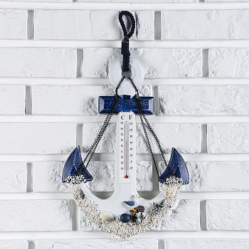 Декор настенный, панно с термометром «Якорь с цепью», 33×23×5 см