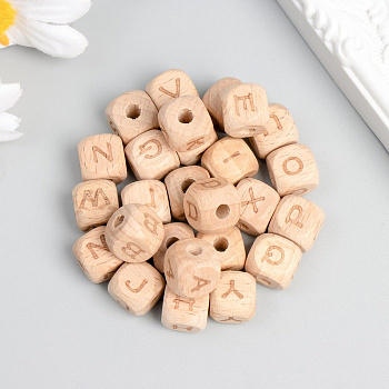 Бусина дерево для творчества «Кубики. Английский алфавит», 1.4 см