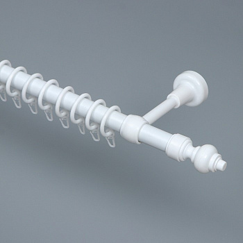 Карниз однорядный, 200 см, металл, белый