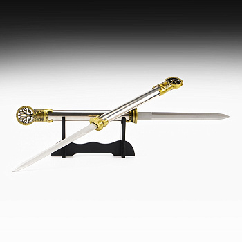 Макет оружия «Сувенирный кинжал на подставке 2в1. Лотос», подарочный набор, рукоять под голографию, 59 см