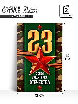 Открытка «С 23 Февраля!», 12×18 см