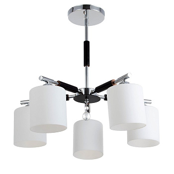 Люстра ЭкономСвет «Техник», Е27, 5×60 Вт, 50×50×39 см, хром, чёрная