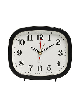 Будильник-часы настольные «Классика», 12.5×10.5 см, от батарейки АА, чёрный